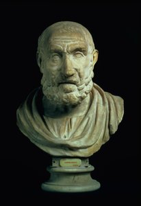 男性の胸像、紀元前4世紀のギリシア紀元の原本（大理石）のコピー